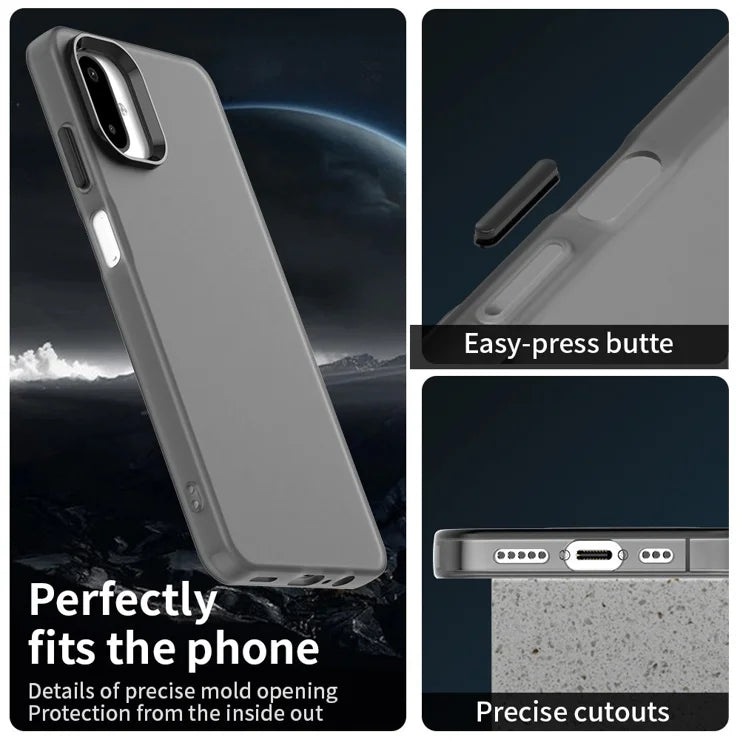 Samsung Galaxy F06 5G / M06 5G Case PC + TPU + PET Matte Anti-Drop Phone Back Cover - Black