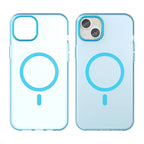 iPhone 15 Magnetic Case Matte Phone Cover Anti-Fingerprint Anti-Scratch - Blue