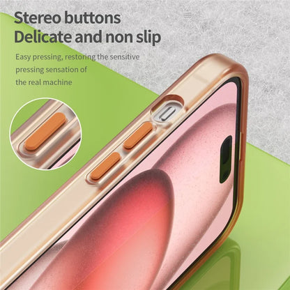 iPhone 15 Plus / 14 Plus Magnetic Case Translucent Matte Anti-Fingerprint Phone Cover - Orange