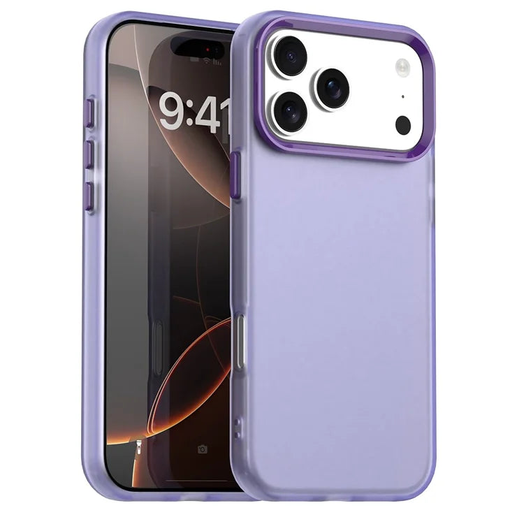 iPhone 17 Pro Case PC + TPU + PET Matte Anti-Drop Phone Back Cover - Purple