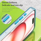 iPhone 15 Pro Case Translucent Matte Back Slim Phone Cover - Blue