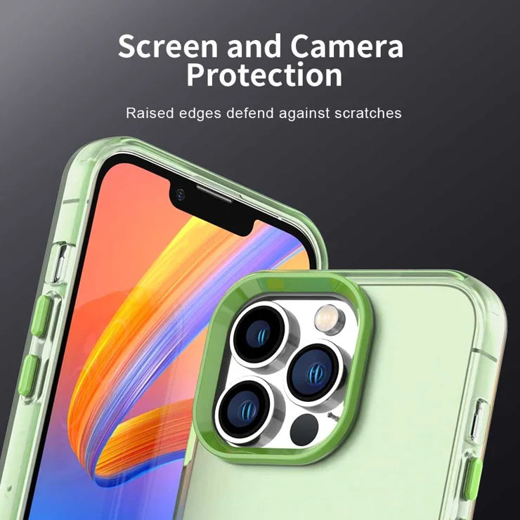 iPhone 13 Pro Max Case PC+TPU+PET Matte Anti-Drop Phone Back Cover - Green