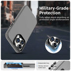 iPhone 13 Pro Max Case PC+TPU+PET Matte Anti-Drop Phone Back Cover - Black