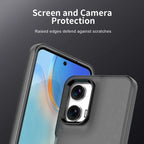 Motorola Moto G35 5G Case PC+TPU+PET Matte Anti-Drop Phone Back Cover - Black