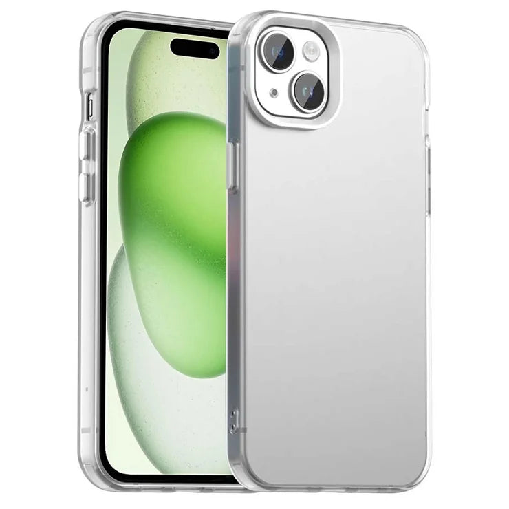 iPhone 15 -kotelo PC+TPU+PET Mattapintainen, iskunkestävä puhelimen takakuori - Valkoinen