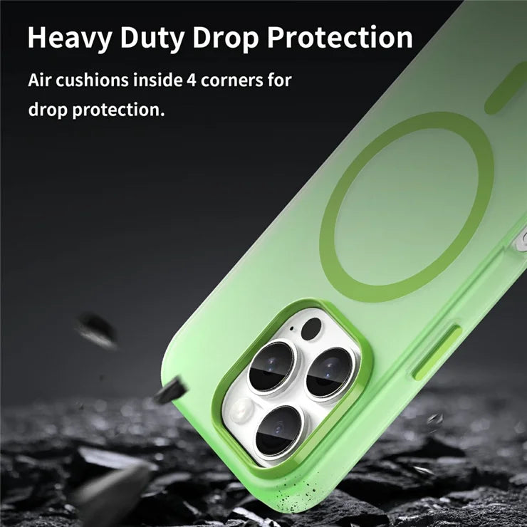 iPhone 16 Pro Case Compatible with MagSafe TPU + PC Slim Matte Translucent Phone Cover - Green