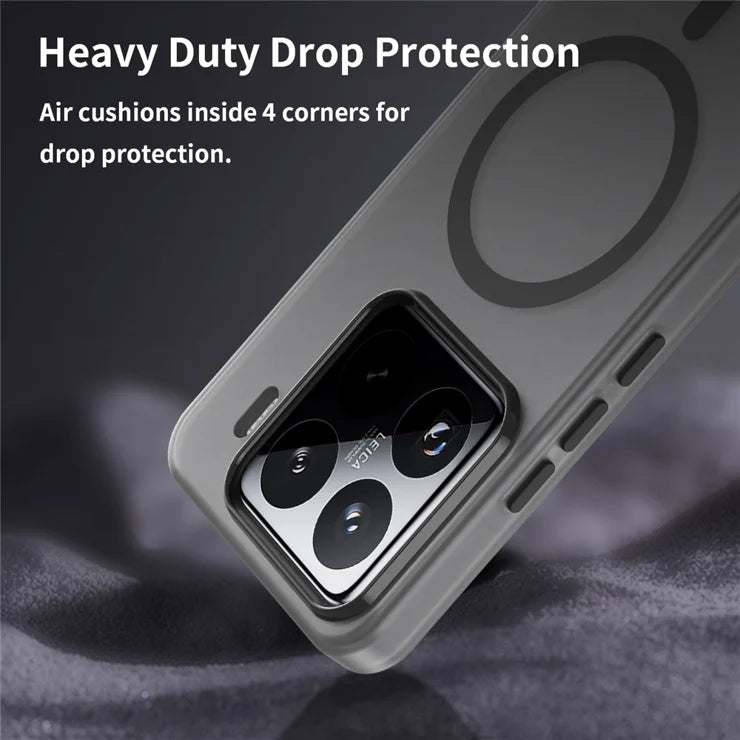 Xiaomi 15 Pro Magnetic Case TPU + PC Slim Matte Translucent Phone Cover - Black