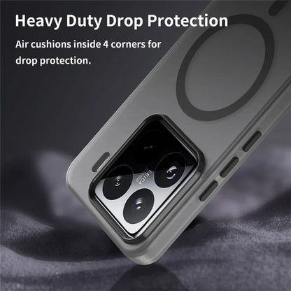Xiaomi 15 Pro Magnetic Case TPU + PC Slim Matte Translucent Phone Cover - Black