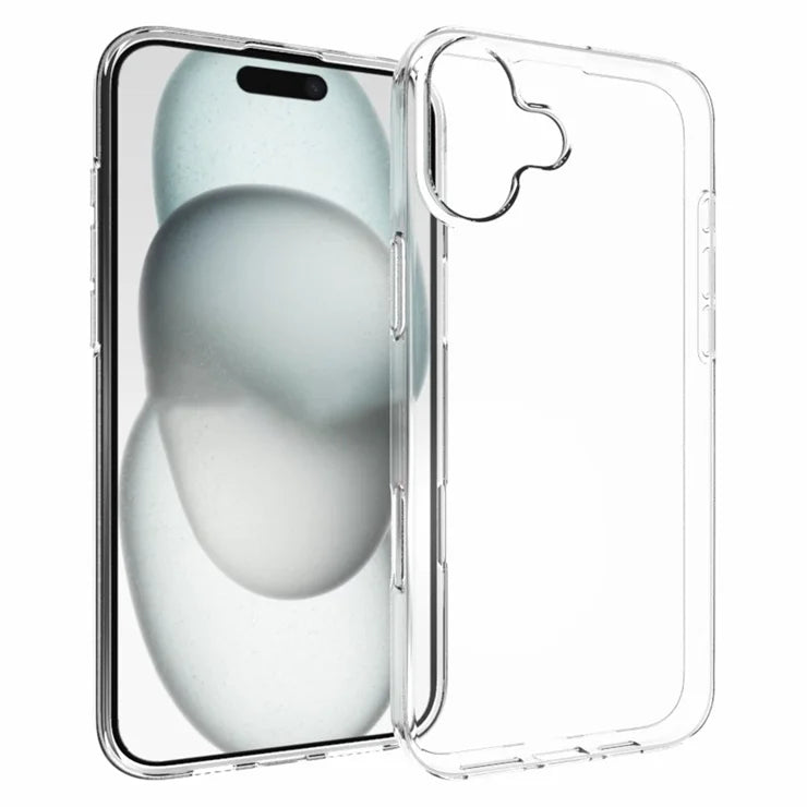 iPhone 16 Plus Phone Cover Non-Slip TPU Watermark-Free Glossy Clear Case