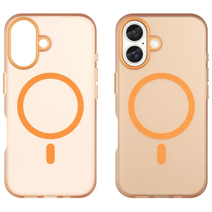 iPhone 16 Case Compatible with MagSafe TPU + PC Slim Matte Translucent Phone Cover - Orange