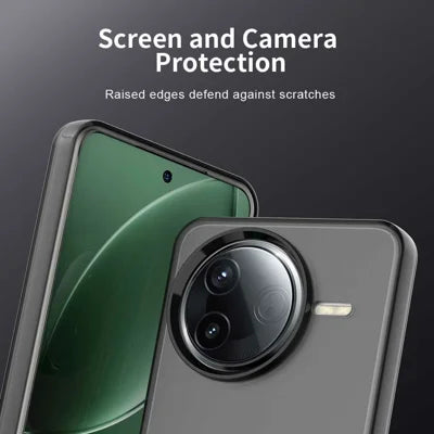 Xiaomi Poco F7 Pro 5G / Redmi K80 5G Case PC+TPU+PET Matte Anti-Drop Phone Back Cover - Black