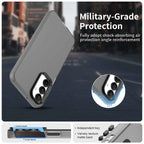 Samsung Galaxy A55 5G Case PC+TPU+PET Matte Anti-Drop Phone Back Cover - Black