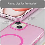 iPhone 15 Plus / 14 Plus Magnetic Case Translucent Matte Anti-Fingerprint Phone Cover - Pink