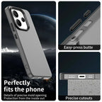 Xiaomi Redmi Note 14 4G (163.25mm) Case PC + TPU + PET Matte Anti-Drop Phone Back Cover - Black