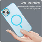 iPhone 15 Magnetic Case Matte Phone Cover Anti-Fingerprint Anti-Scratch - Blue