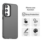 Samsung Galaxy S23+ Case PC+TPU+PET Matte Anti-Drop Phone Back Cover - Black