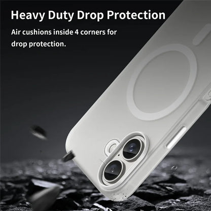 iPhone 16 Case Compatible with MagSafe TPU + PC Slim Matte Translucent Phone Cover - White