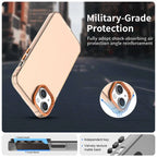 iPhone 15 Plus / 14 Plus Case PC+TPU+PET Matte Anti-Drop Phone Back Cover - Orange