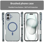 iPhone 16 Plus Case Compatible with MagSafe TPU + PC Slim Matte Translucent Phone Cover - Dark Blue