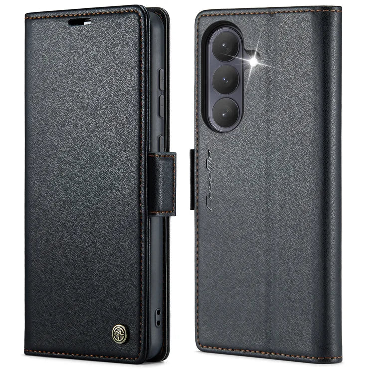 CASEME For Samsung Galaxy S26+ Case  023 Series RFID Blocking Glossy Stand Phone Cover - Black