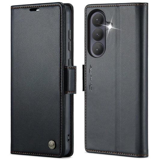 CASEME For Samsung Galaxy S26+ Case  023 Series RFID Blocking Glossy Stand Phone Cover - Black