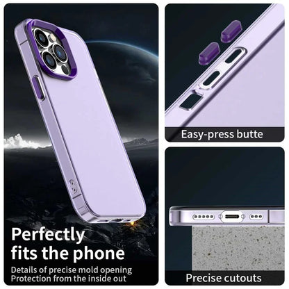 iPhone 15 Pro Max Case PC+TPU+PET Matte Anti-Drop Phone Back Cover - Purple