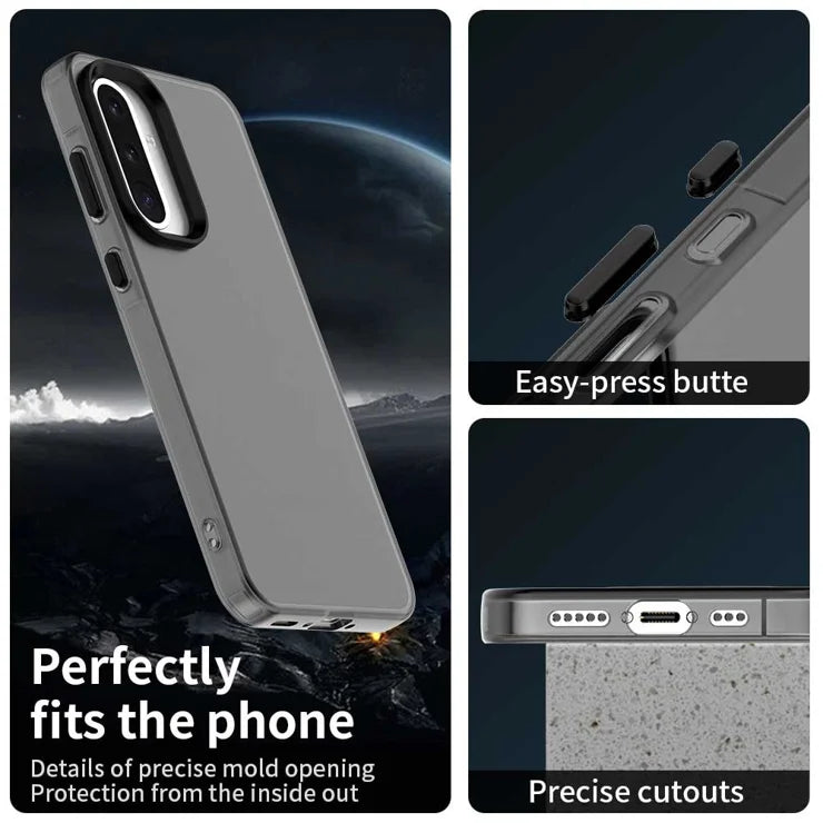 Samsung Galaxy A36 5G / A56 5G Case PC+TPU+PET Matte Anti-Drop Phone Back Cover - Black