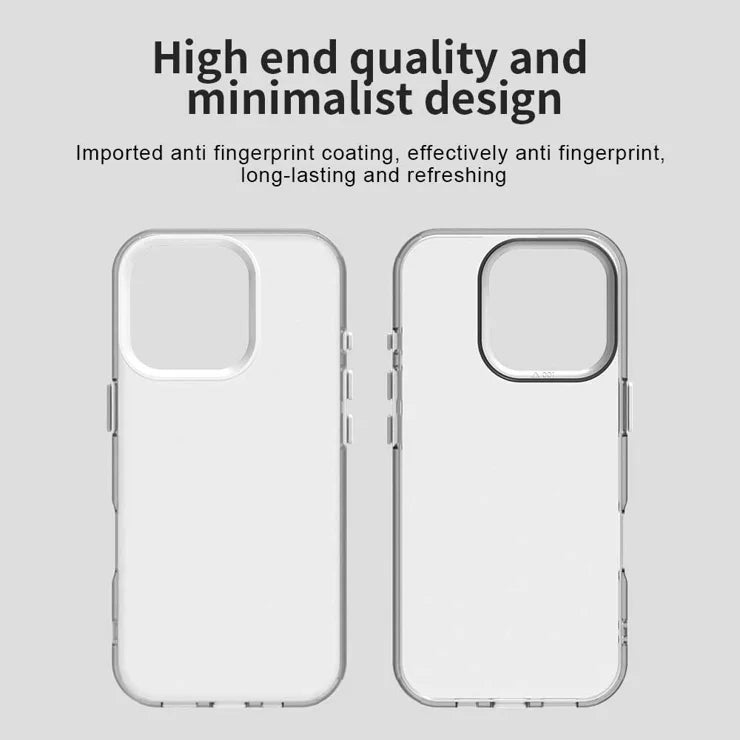 iPhone 16 Pro Max Case PC+TPU+PET Matte Anti-Drop Phone Back Cover - White
