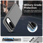 Google Pixel 9 / 9 Pro Case PC+TPU+PET Matte Anti-Drop Phone Back Cover - Black