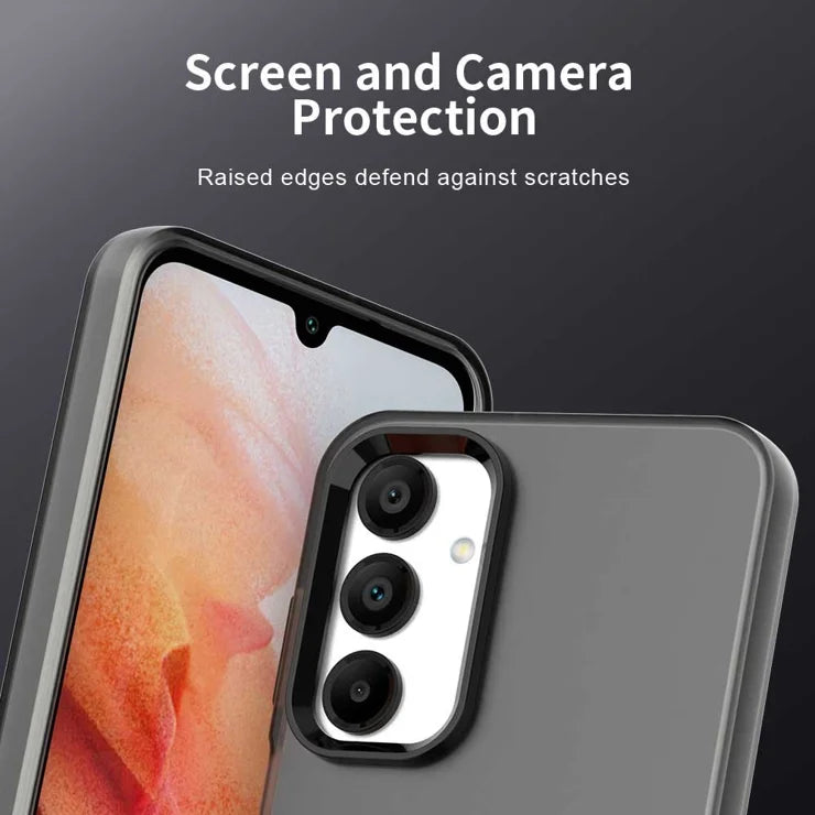 Samsung Galaxy A36 5G / A56 5G Case PC+TPU+PET Matte Anti-Drop Phone Back Cover - Black