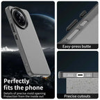 Xiaomi 14 Civi 5G / Civi 4 Pro 5G Case PC+TPU+PET Matte Anti-Drop Phone Back Cover - Black
