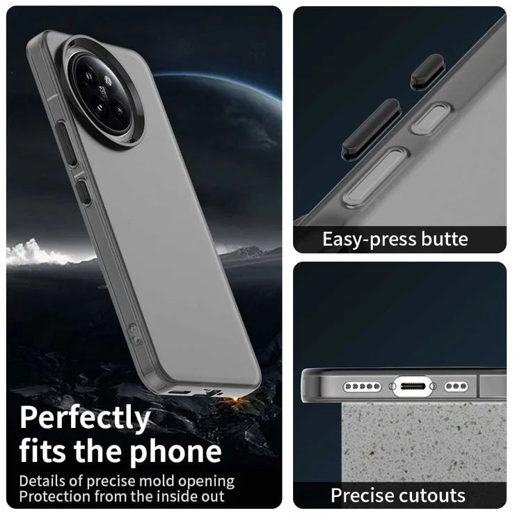 Xiaomi 14 Civi 5G / Civi 4 Pro 5G Case PC+TPU+PET Matte Anti-Drop Phone Back Cover - Black