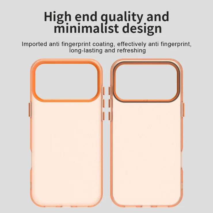 iPhone 17 Pro Max Case PC + TPU + PET Matte Anti-Drop Phone Back Cover - Orange