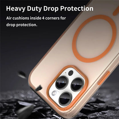 iPhone 15 Pro Case Translucent Matte Back Slim Phone Cover - Orange