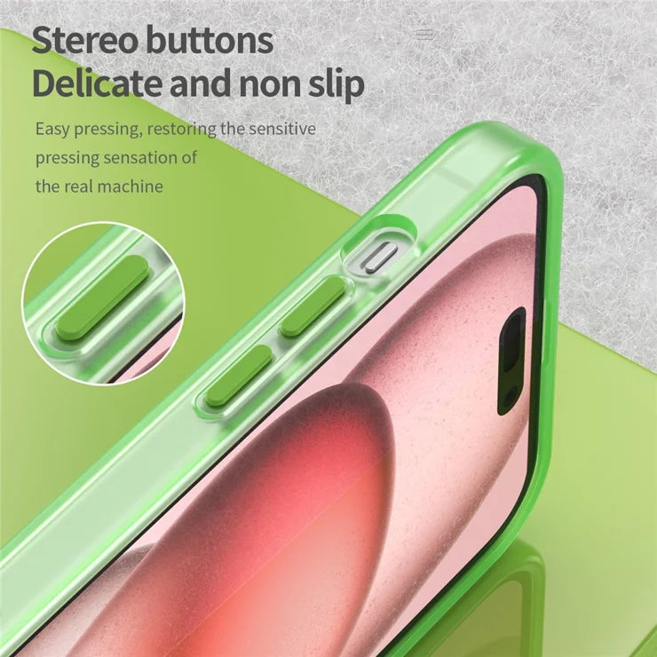 iPhone 15 Plus / 14 Plus Magnetic Case Translucent Matte Anti-Fingerprint Phone Cover - Fluorescent Green