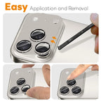 iPhone 17 Pro Camera Lens Protector Matte Integrated Metal Tempered Glass Lens Film - Grey