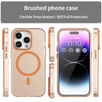 Magnetic Case for iPhone 14 Pro Max Compatible with MagSafe Translucent Matte Back Cover - Orange