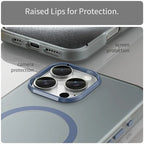 iPhone 16 Pro Max Case Compatible with MagSafe TPU + PC Slim Matte Translucent Phone Cover - Dark Blue