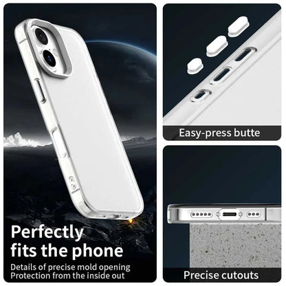 iPhone 17 Case PC + TPU + PET Matte Anti-Drop Phone Back Cover - White