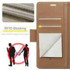 CASEME For Samsung Galaxy S26+ Case 023 Series RFID Blocking Glossy Stand Phone Cover - Brown