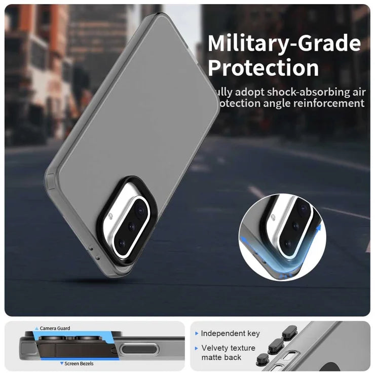Samsung Galaxy A36 5G / A56 5G Case PC+TPU+PET Matte Anti-Drop Phone Back Cover - Black