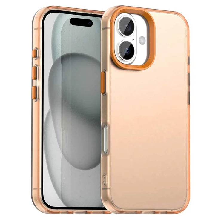 iPhone 17 Case PC + TPU + PET Matte Anti-Drop Phone Back Cover - Orange