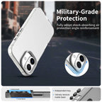 iPhone 16 Plus Case PC+TPU+PET Matte Anti-Drop Phone Back Cover - White