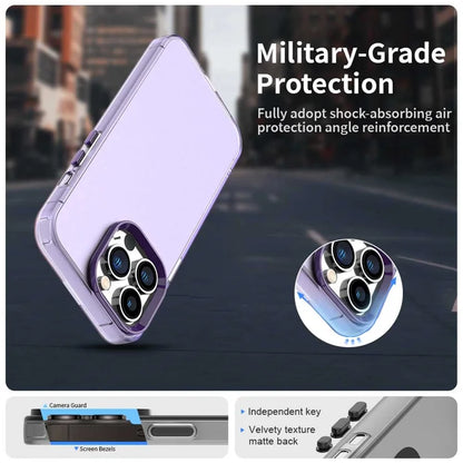 iPhone 14 Pro Case PC+TPU+PET Matte Anti-Drop Phone Back Cover - Purple