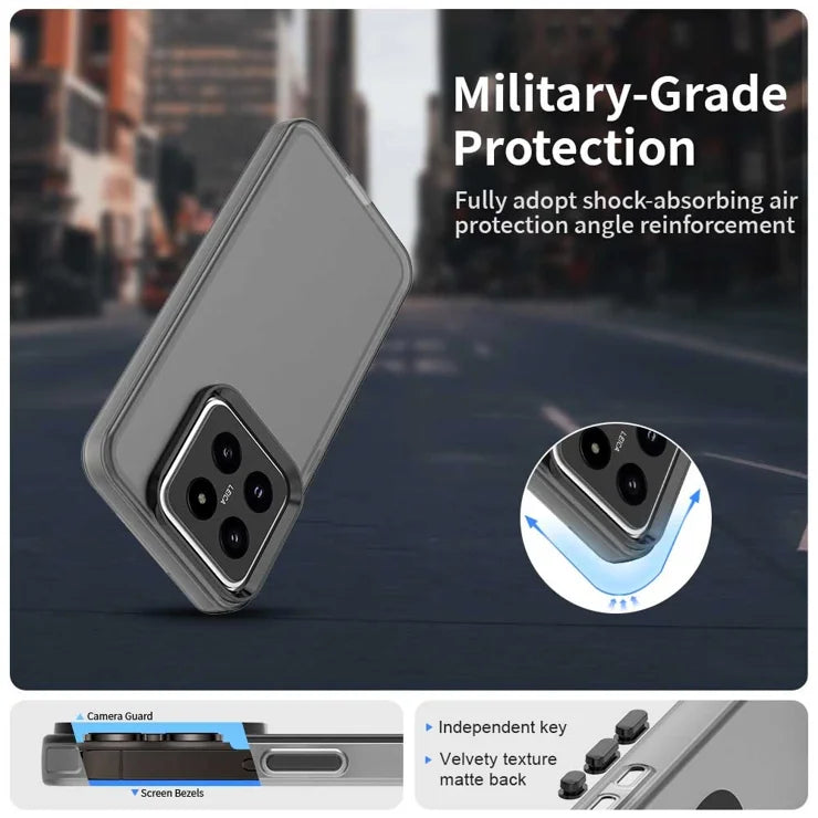 Xiaomi 14 Case PC+TPU+PET Matte Anti-Drop Phone Back Cover - Black