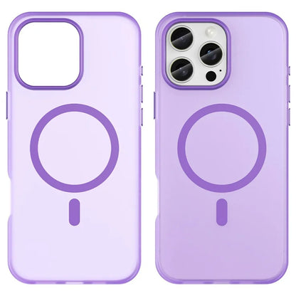 iPhone 16 Pro Max Case Compatible with MagSafe TPU + PC Slim Matte Translucent Phone Cover - Dark Purple