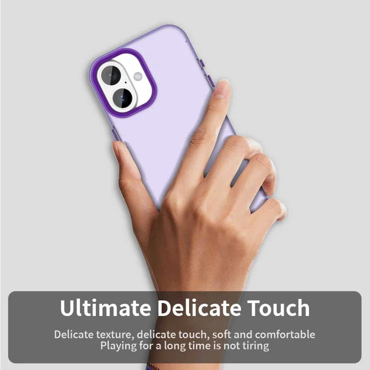 iPhone 16 Plus Case PC+TPU+PET Matte Anti-drop Phone Back Cover - Purple