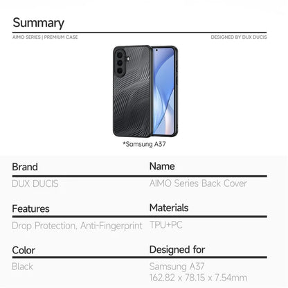 DUX DUCIS For Samsung Galaxy A37 5G Case  Aimo Series TPU+PC Matte Drop-proof Phone Cover (REACH Certification) - Black