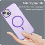 iPhone 15 Plus / 14 Plus Magnetic Case Translucent Matte Anti-Fingerprint Phone Cover - Dark Purple