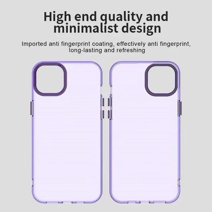 iPhone 15 -suojakuori, PC+TPU+PET, mattapintainen, iskunvaimennus – violetti